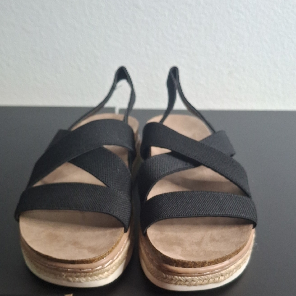 Madden Girl Black and Brown Slingback Sandals